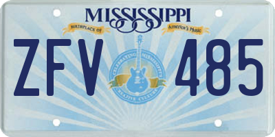 MS license plate ZFV485