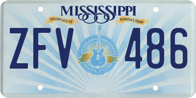 MS license plate ZFV486