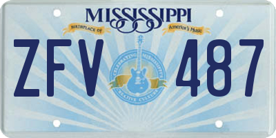 MS license plate ZFV487