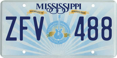 MS license plate ZFV488