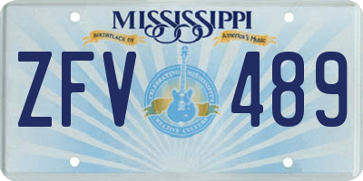 MS license plate ZFV489