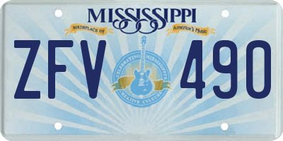 MS license plate ZFV490