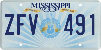MS license plate ZFV491