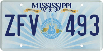 MS license plate ZFV493