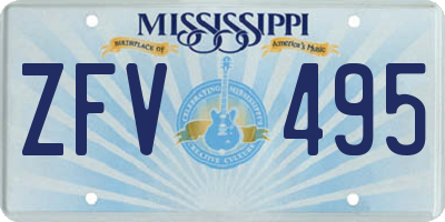 MS license plate ZFV495