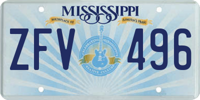 MS license plate ZFV496