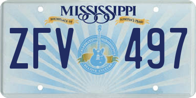 MS license plate ZFV497