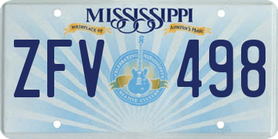 MS license plate ZFV498