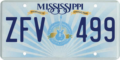 MS license plate ZFV499