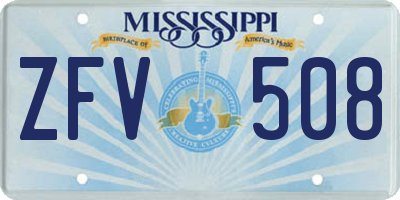 MS license plate ZFV508