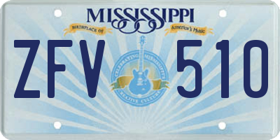 MS license plate ZFV510
