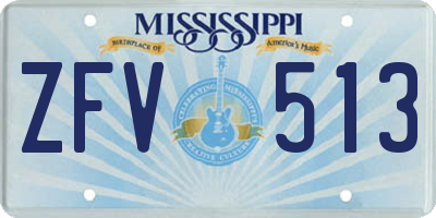 MS license plate ZFV513
