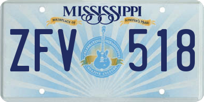 MS license plate ZFV518