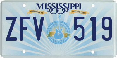 MS license plate ZFV519