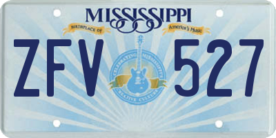 MS license plate ZFV527