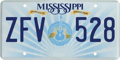 MS license plate ZFV528