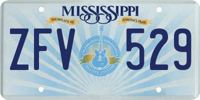 MS license plate ZFV529