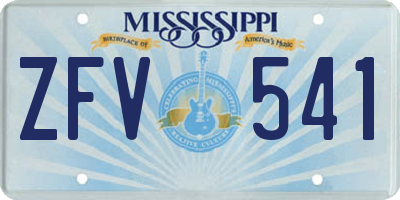 MS license plate ZFV541