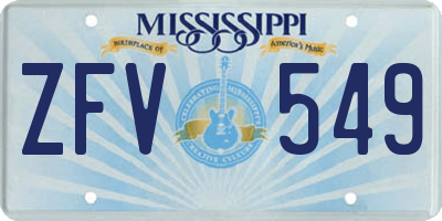 MS license plate ZFV549