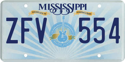 MS license plate ZFV554