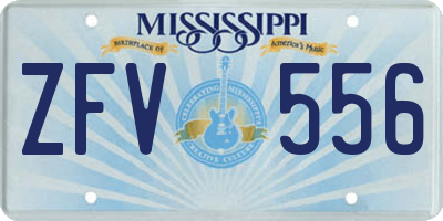 MS license plate ZFV556