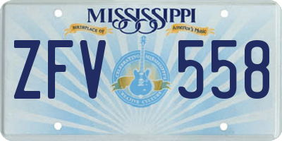 MS license plate ZFV558