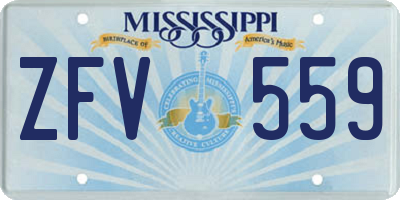 MS license plate ZFV559