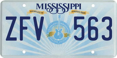 MS license plate ZFV563