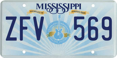 MS license plate ZFV569