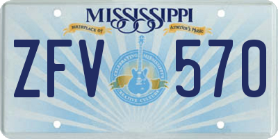 MS license plate ZFV570