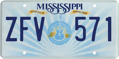 MS license plate ZFV571