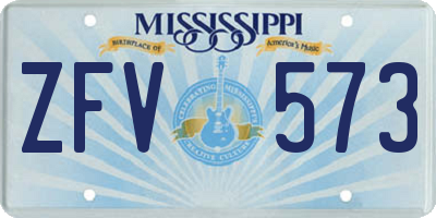 MS license plate ZFV573