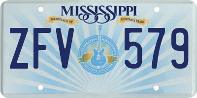MS license plate ZFV579