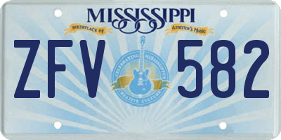 MS license plate ZFV582