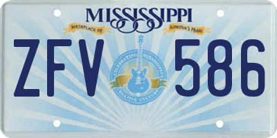 MS license plate ZFV586