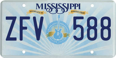 MS license plate ZFV588