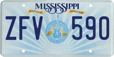 MS license plate ZFV590