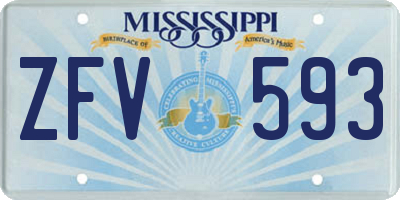 MS license plate ZFV593