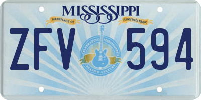 MS license plate ZFV594