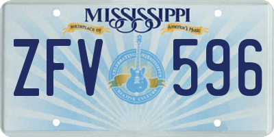 MS license plate ZFV596
