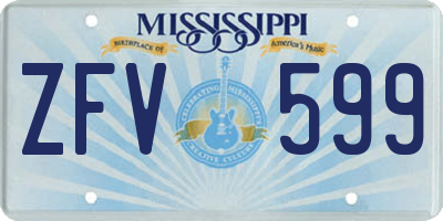 MS license plate ZFV599