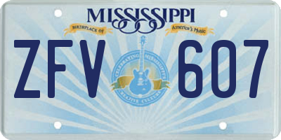 MS license plate ZFV607