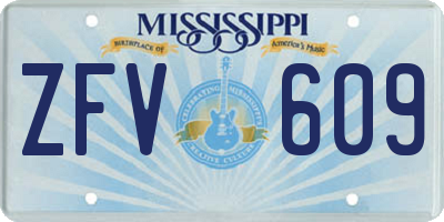 MS license plate ZFV609
