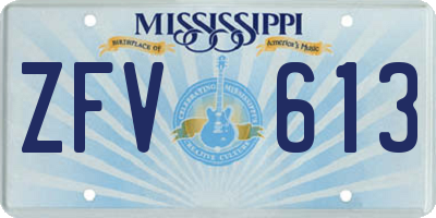 MS license plate ZFV613