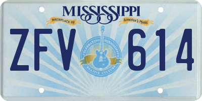 MS license plate ZFV614