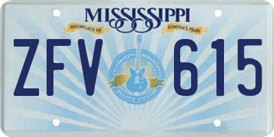 MS license plate ZFV615