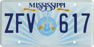 MS license plate ZFV617