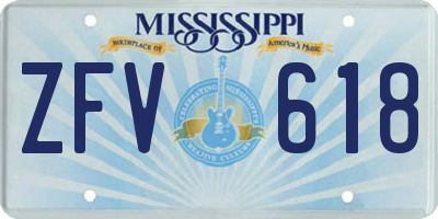 MS license plate ZFV618