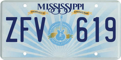 MS license plate ZFV619