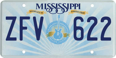 MS license plate ZFV622